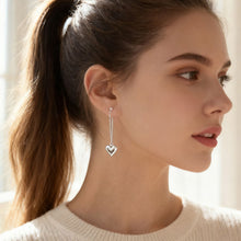 Load image into Gallery viewer, Heart Shaped Geometric Fashionable Earrings Long Chain Stud Earrings Silver Earrings Jewelry Accessory Gifts For Women
