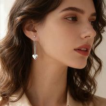 Load image into Gallery viewer, Heart Shaped Geometric Fashionable Earrings Long Chain Stud Earrings Silver Earrings Jewelry Accessory Gifts For Women
