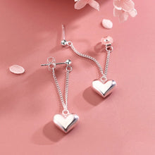 Load image into Gallery viewer, Heart Shaped Geometric Fashionable Earrings Long Chain Stud Earrings Silver Earrings Jewelry Accessory Gifts For Women
