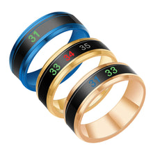 Load image into Gallery viewer, Stainless Steel Temperature Ring Smart Temperature Sensing Accessory Titanium Steel Intelligent Temperature Sensitive Rings Gift For Women Men

