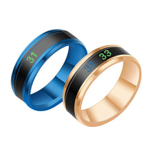 Load image into Gallery viewer, Stainless Steel Temperature Ring Smart Temperature Sensing Accessory Titanium Steel Intelligent Temperature Sensitive Rings Gift For Women Men

