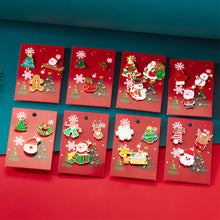 Load image into Gallery viewer, 3pcs/set Halloween Christmas Snowman Brooch Santa Claus Bell Elk Oil-Dripping Corsages Enamel Pins Jewelry Accessories Gift
