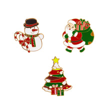 Load image into Gallery viewer, 3pcs/set Halloween Christmas Snowman Brooch Santa Claus Bell Elk Oil-Dripping Corsages Enamel Pins Jewelry Accessories Gift
