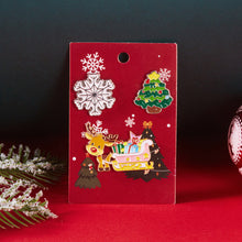 Load image into Gallery viewer, 3pcs/set Halloween Christmas Snowman Brooch Santa Claus Bell Elk Oil-Dripping Corsages Enamel Pins Jewelry Accessories Gift

