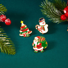 Load image into Gallery viewer, 3pcs/set Halloween Christmas Snowman Brooch Santa Claus Bell Elk Oil-Dripping Corsages Enamel Pins Jewelry Accessories Gift
