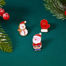 Load image into Gallery viewer, 3pcs/set Halloween Christmas Snowman Brooch Santa Claus Bell Elk Oil-Dripping Corsages Enamel Pins Jewelry Accessories Gift
