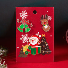 Load image into Gallery viewer, 3pcs/set Halloween Christmas Snowman Brooch Santa Claus Bell Elk Oil-Dripping Corsages Enamel Pins Jewelry Accessories Gift
