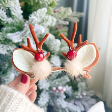 Load image into Gallery viewer, Christmas Antler Hair Clip Plush Hair Accessory Headwear Cute Barrettes Christmas Decoration Festival Gift For Women Girl
