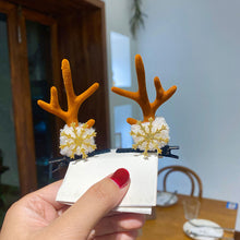Load image into Gallery viewer, Christmas Antler Hair Clip Plush Hair Accessory Headwear Cute Barrettes Christmas Decoration Festival Gift For Women Girl
