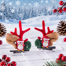 Load image into Gallery viewer, Christmas Antler Hairclip Cartoon Hair Accessory Cute Barrettes Santa Snowman Hairpin Party Decoration Christmas Gift
