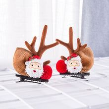Load image into Gallery viewer, Christmas Antler Hairclip Cartoon Hair Accessory Cute Barrettes Santa Snowman Hairpin Party Decoration Christmas Gift
