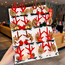 Load image into Gallery viewer, Christmas Antler Hairclip Cartoon Hair Accessory Cute Barrettes Santa Snowman Hairpin Party Decoration Christmas Gift

