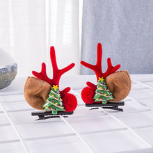 Load image into Gallery viewer, Christmas Antler Hairclip Cartoon Hair Accessory Cute Barrettes Santa Snowman Hairpin Party Decoration Christmas Gift
