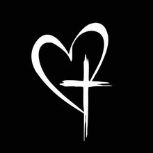 Load image into Gallery viewer, Car Reflection Sticker Heart Cross Design Waterproof Removable Decal for Rear Window &amp; Bumper Auto Body Art Decoration
