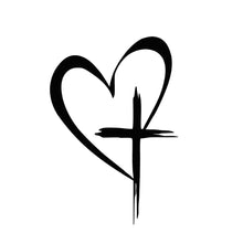 Load image into Gallery viewer, Car Reflection Sticker Heart Cross Design Waterproof Removable Decal for Rear Window &amp; Bumper Auto Body Art Decoration
