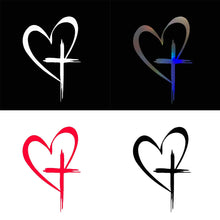 Load image into Gallery viewer, Car Reflection Sticker Heart Cross Design Waterproof Removable Decal for Rear Window &amp; Bumper Auto Body Art Decoration
