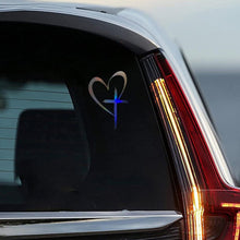 Load image into Gallery viewer, Car Reflection Sticker Heart Cross Design Waterproof Removable Decal for Rear Window &amp; Bumper Auto Body Art Decoration
