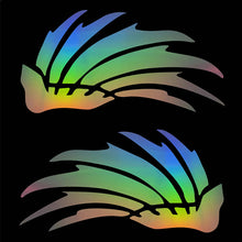 Load image into Gallery viewer, 2Pcs Creative Helmet Sticker Wings Feathers Design Removable Vinyl ReflectionDecal for Motorcycle Electric Bike Decoration
