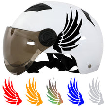 Load image into Gallery viewer, 2Pcs Creative Helmet Sticker Wings Feathers Design Removable Vinyl ReflectionDecal for Motorcycle Electric Bike Decoration
