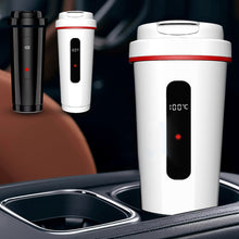 Load image into Gallery viewer, Portable 12V/24V 500ml Smart Car Heating Cup 316 Stainless Steel Electric Kettle for Vehicle Auto Boiling Water Warmer Bottle Thermos for Travel Office
