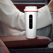 Load image into Gallery viewer, Portable 12V/24V 500ml Smart Car Heating Cup 316 Stainless Steel Electric Kettle for Vehicle Auto Boiling Water Warmer Bottle Thermos for Travel Office

