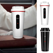Load image into Gallery viewer, Portable 12V/24V 500ml Smart Car Heating Cup 316 Stainless Steel Electric Kettle for Vehicle Auto Boiling Water Warmer Bottle Thermos for Travel Office
