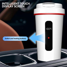 Load image into Gallery viewer, Portable 12V/24V 500ml Smart Car Heating Cup 316 Stainless Steel Electric Kettle for Vehicle Auto Boiling Water Warmer Bottle Thermos for Travel Office
