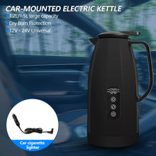 Load image into Gallery viewer, Universal 1.2L 1.5L Large Capacity Smart Car Heating Cup Car Electric Kettle 12V/24V Stainless Steel Water Boiler Thermos for Truck Travel Office Vehicle
