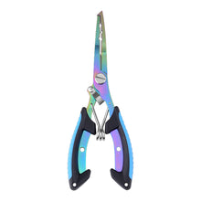 Load image into Gallery viewer, Stainless Steel Color Titanium Dual-Color Eagle Mouth Fish Control Pliers Multifunction Hook Remover Line Cutter Split Ring Opener Lure Pliers Fishing Accessory
