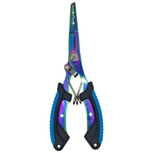 Load image into Gallery viewer, Stainless Steel Color Titanium Dual-Color Eagle Mouth Fish Control Pliers Multifunction Hook Remover Line Cutter Split Ring Opener Lure Pliers Fishing Accessory
