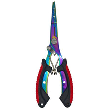Load image into Gallery viewer, Stainless Steel Color Titanium Dual-Color Eagle Mouth Fish Control Pliers Multifunction Hook Remover Line Cutter Split Ring Opener Lure Pliers Fishing Accessory
