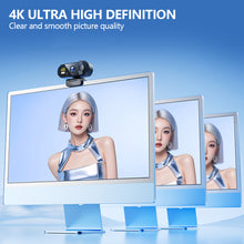 Load image into Gallery viewer, 4K HD USB Plug PlayWebcam for Laptop &amp; Desktop Auto-Focus Streaming Camera for Online Classes Live Video
