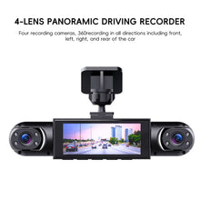 Load image into Gallery viewer, 4 Lens Panoramic Dash Cam 3.0 Inch IPS Screen HD 1080P Built-in Motion Detection Equipment Car Accessories -Y108
