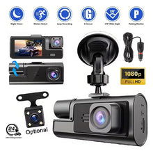 Load image into Gallery viewer, 2.0-inch IPS Screen HD 1080P 3-Lens Dash Cam Front Cabin Rear Triple Recording Camera Car Accessories
