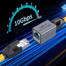 Load image into Gallery viewer, 1PC CAT.7 Aluminum Alloy Ethernet Coupler Stable Anti-Interference Connector Long Distance Network Adapter High Speed Data Transmission
