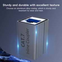 Load image into Gallery viewer, 1PC CAT.7 Aluminum Alloy Ethernet Coupler Stable Anti-Interference Connector Long Distance Network Adapter High Speed Data Transmission
