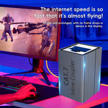 Load image into Gallery viewer, 1PC CAT.7 Aluminum Alloy Ethernet Coupler Stable Anti-Interference Connector Long Distance Network Adapter High Speed Data Transmission
