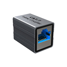 Load image into Gallery viewer, 1PC CAT.7 Aluminum Alloy Ethernet Coupler Stable Anti-Interference Connector Long Distance Network Adapter High Speed Data Transmission
