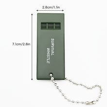 Load image into Gallery viewer, Triple Frequency Survival Whistle with Keychain High-Pitch Emergency Safety Whistle for Outdoor Camping and Wilderness Rescue
