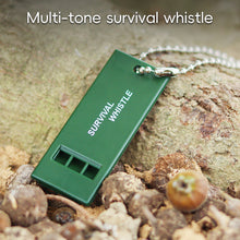 Load image into Gallery viewer, Triple Frequency Survival Whistle with Keychain High-Pitch Emergency Safety Whistle for Outdoor Camping and Wilderness Rescue
