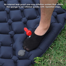 Load image into Gallery viewer, 190X60X5CM TPU Diamond Pattern Foot Pump Inflatable Mattress With Built-In Pillow Portable Outdoor Camping Waterproof Anti-Moisture Air Pad
