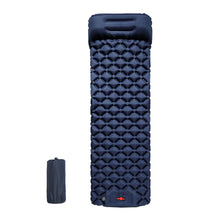 Load image into Gallery viewer, 190X60X5CM TPU Diamond Pattern Foot Pump Inflatable Mattress With Built-In Pillow Portable Outdoor Camping Waterproof Anti-Moisture Air Pad
