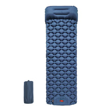 Load image into Gallery viewer, 190X60X5CM TPU Diamond Pattern Foot Pump Inflatable Mattress With Built-In Pillow Portable Outdoor Camping Waterproof Anti-Moisture Air Pad
