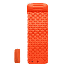 Load image into Gallery viewer, 190X60X5CM TPU Diamond Pattern Foot Pump Inflatable Mattress With Built-In Pillow Portable Outdoor Camping Waterproof Anti-Moisture Air Pad
