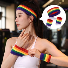 Load image into Gallery viewer, Sport Wristband And Headband Combo Set Sweat-Absorbing Breathable Protection Running Fitness Ball Games Equipment
