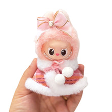 Load image into Gallery viewer, For Mini Labubu 4.0 Clothing Pink Cape With Pearl Ribbon Bow Hair Accessory Set For 10.5cm Labubu V4 Doll Clothes Outfit Accessories

