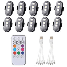 Load image into Gallery viewer, RGB LED Motorcycle Strobe Lights Wireless Signal Light LED Flash Position Wireless Light Aircraft Airplane Helicopter Warning Lights
