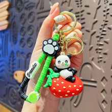 Load image into Gallery viewer, Car Key Chain Pendant Cartoon Pandas Pendant Keychain Delicate Simple Key Chain for Girls Couple Bag Gifts
