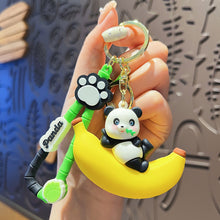 Load image into Gallery viewer, Car Key Chain Pendant Cartoon Pandas Pendant Keychain Delicate Simple Key Chain for Girls Couple Bag Gifts
