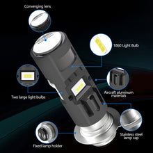 Load image into Gallery viewer, 6000Lumen P15D H4 Motorcycle LED Spot Light Aluminum Alloy Lens Headlight Scooter Motorbike Bulb Dual Color DRL Hi/Lo Beam Light
